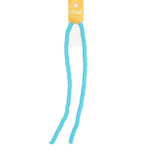 Light Blue Colour Poly Clay Heishi Strung Beads